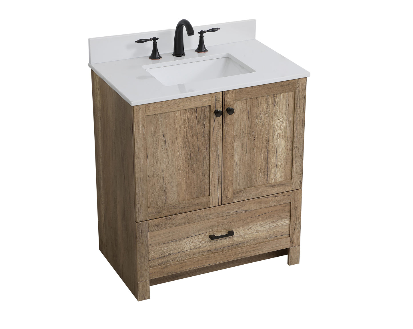 30 inch Single Bathroom Vanity in Natural Oak with Backsplash - BC2903034NT-BS