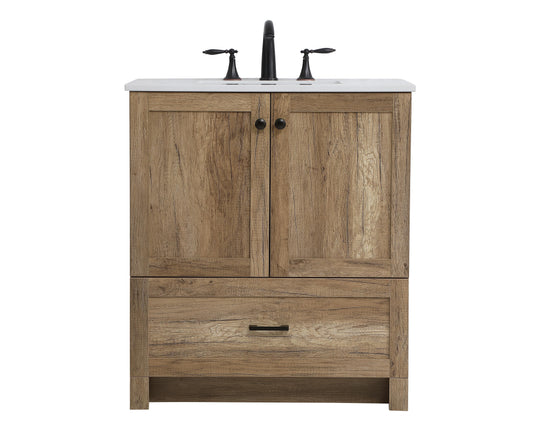 30 inch Single Bathroom Vanity in Natural Oak - BC2903034NT