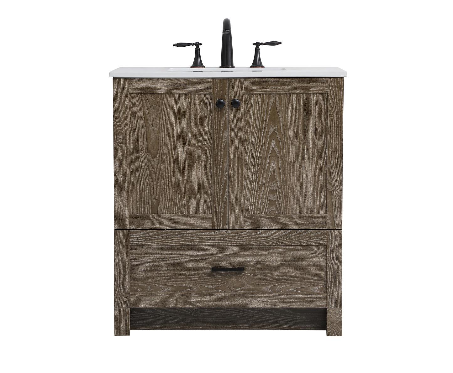 30 inch Single Bathroom Vanity in Weathered Oak - BC2903034WO