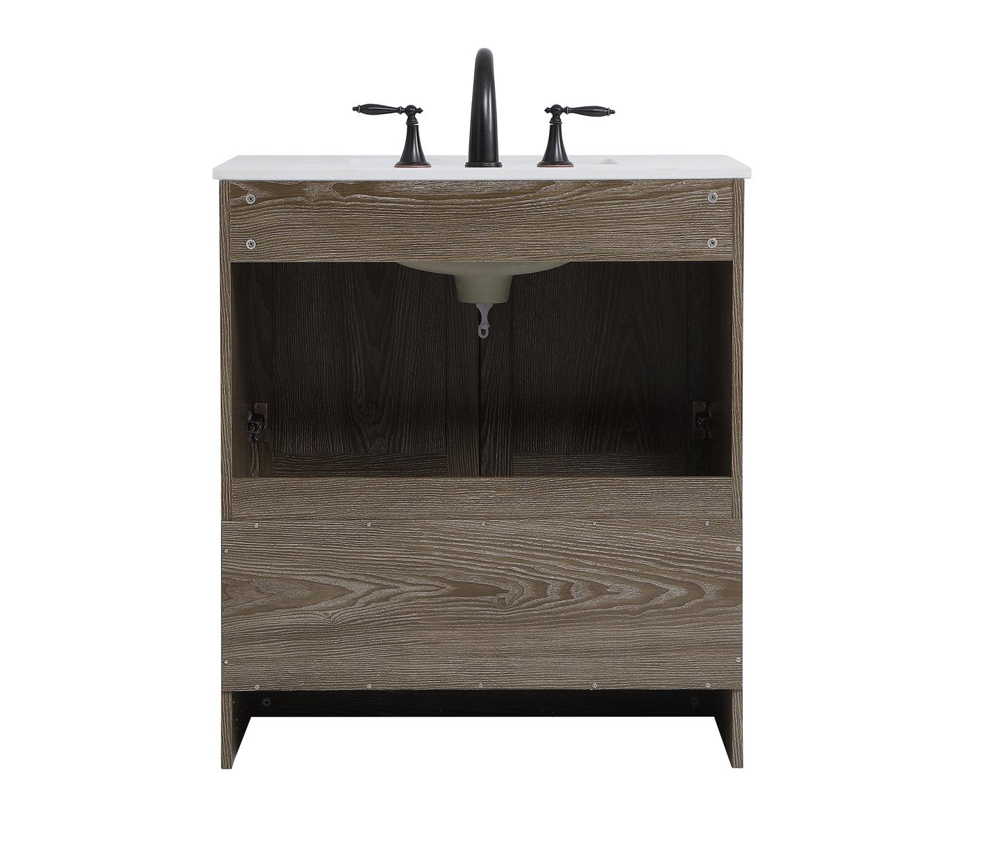 30 inch Single Bathroom Vanity in Weathered Oak - BC2903034WO