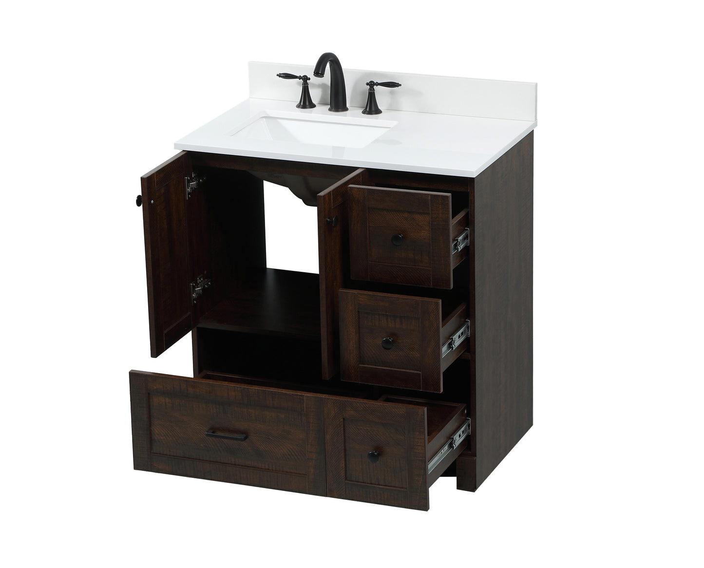 32 inch Single Bathroom Vanity in Expresso with backsplash - BC2903234EX-BS