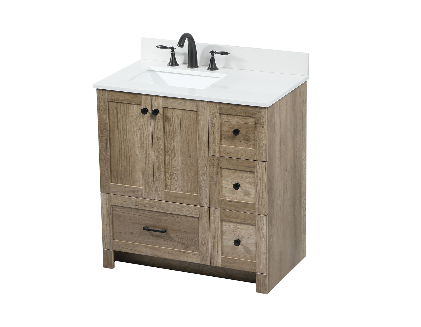 32 inch Single Bathroom Vanity in Natural Oak with backsplash - BC2903234NT-BS