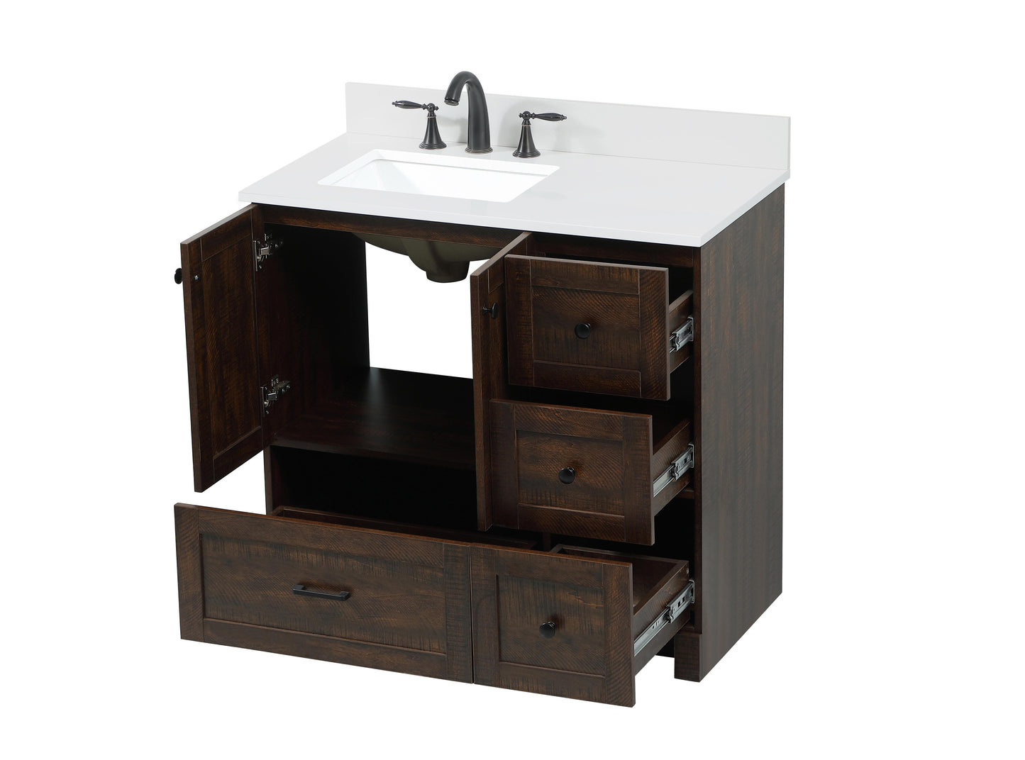 36 inch Single Bathroom Vanity in Expresso with backsplash - BC2903634EX-BS