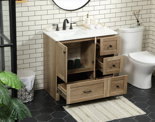 36 inch Single Bathroom Vanity in Natural Oak - BC2903634NT