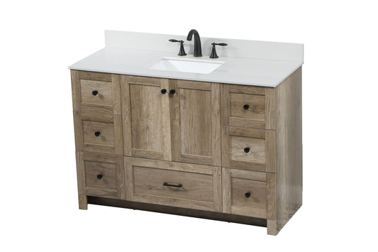 48 inch Single Bathroom Vanity in Natural Oak with backsplash - BC2904834NT-BS