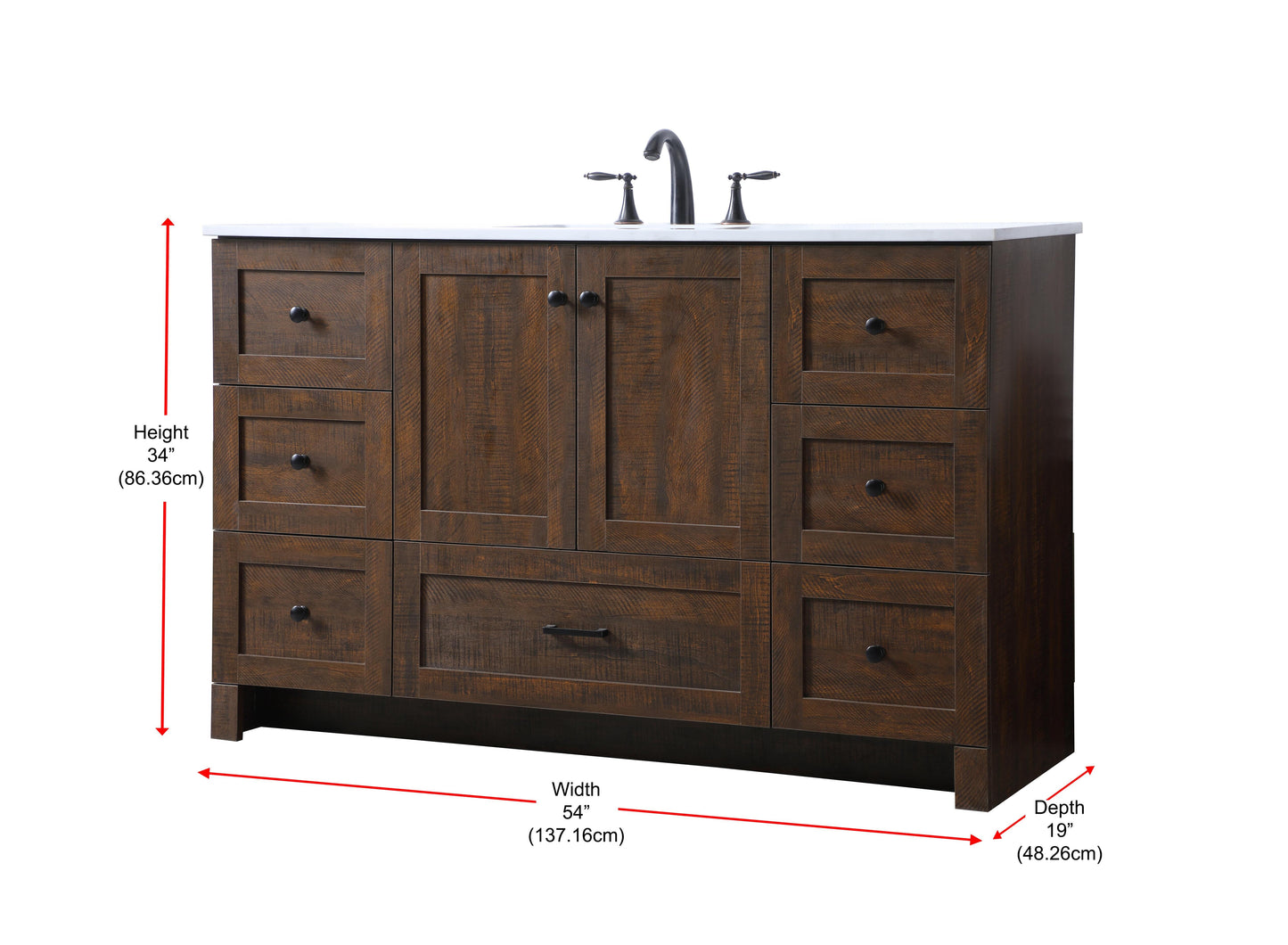 54 Inch Single Bathroom Vanity in Expresso - BC2905434EX