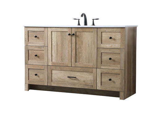 54 Inch Single Bathroom Vanity in Natural Oak - BC2905434NT