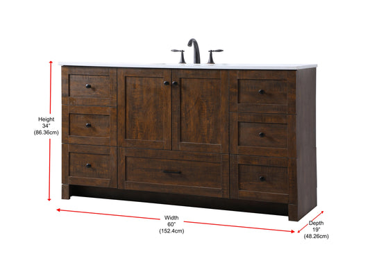 60 Inch Single Bathroom Vanity in Expresso - BC2906034EX