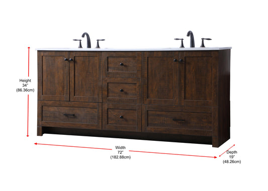 72 Inch Double Bathroom Vanity in Expresso - BC290D7234EX