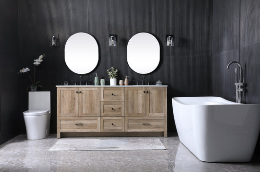 72 Inch Double Bathroom Vanity in Natural Oak - BC290D7234NT