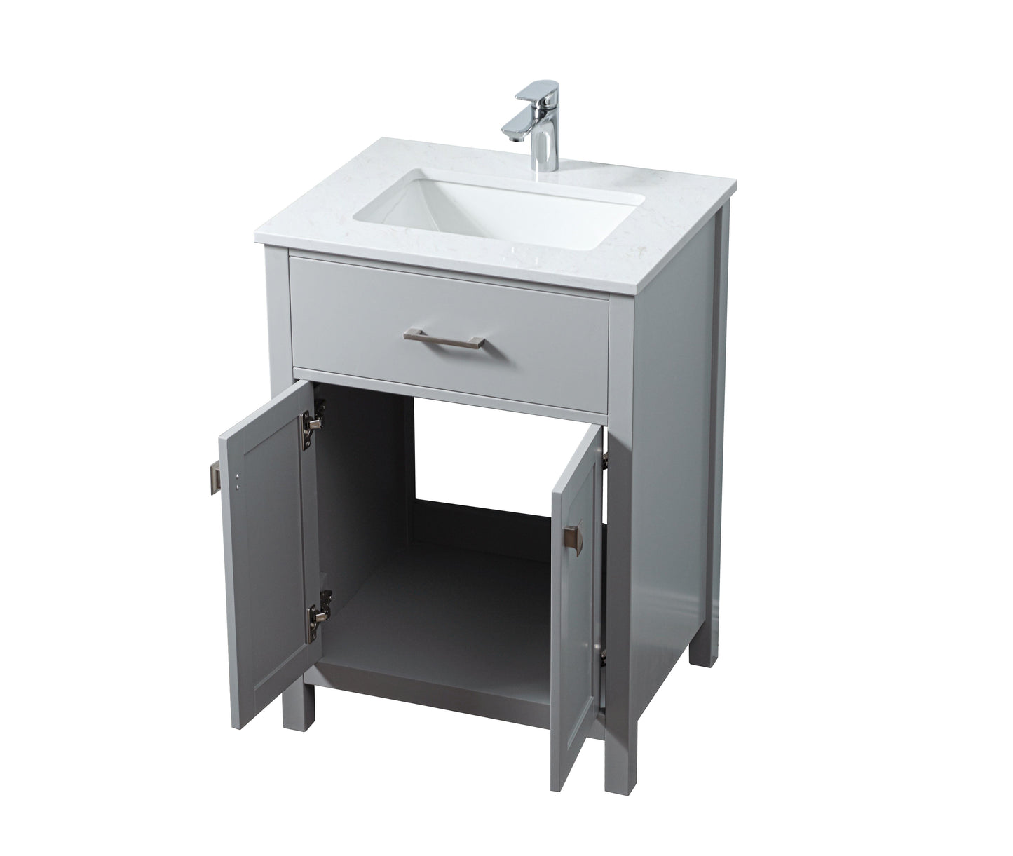 24 Inch Single Bathroom Vanity in Grey - BC3002434GR