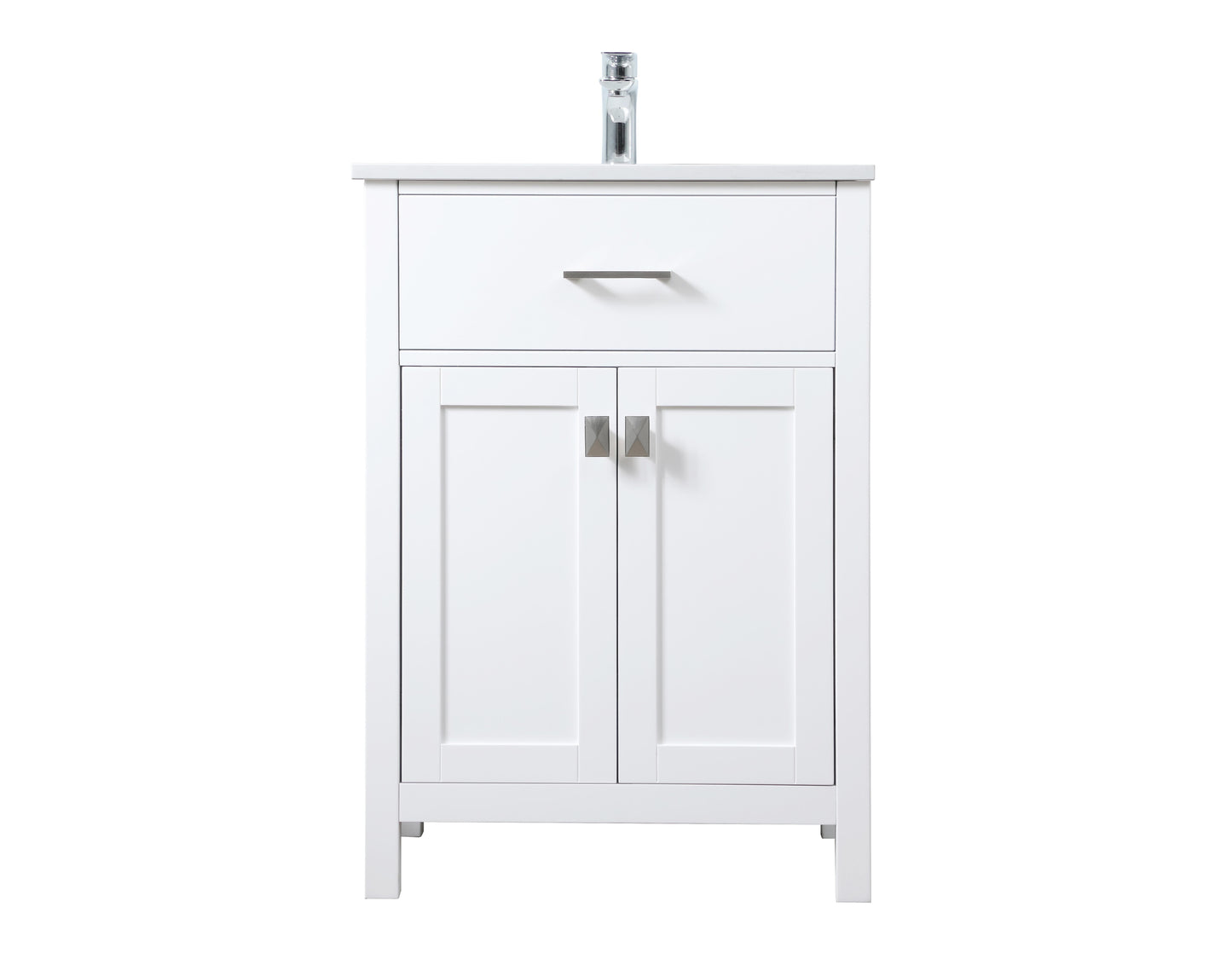 24 Inch Single Bathroom Vanity in White - BC3002434WH