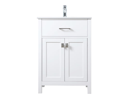 24 Inch Single Bathroom Vanity in White - BC3002434WH