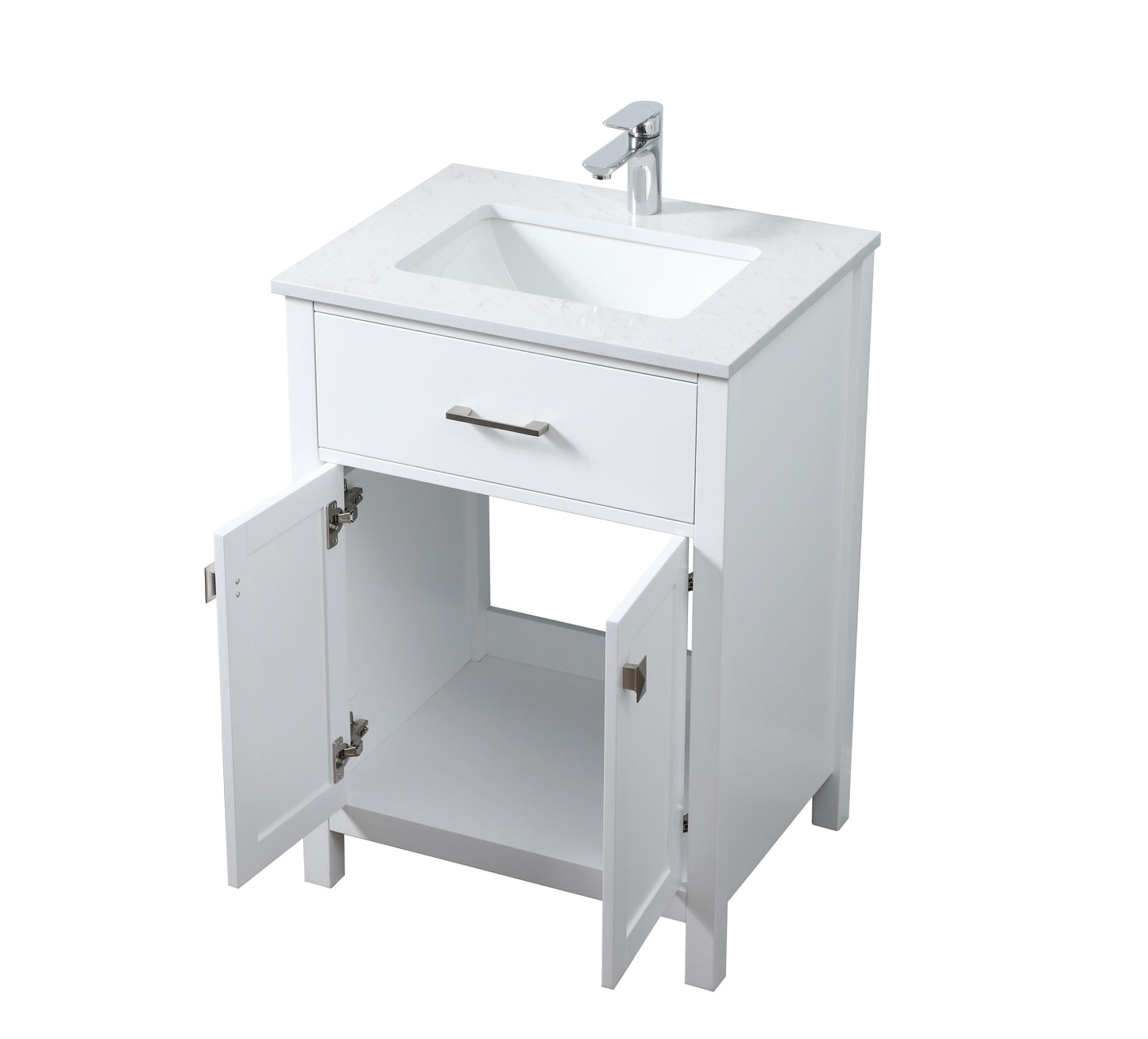 24 Inch Single Bathroom Vanity in White - BC3002434WH