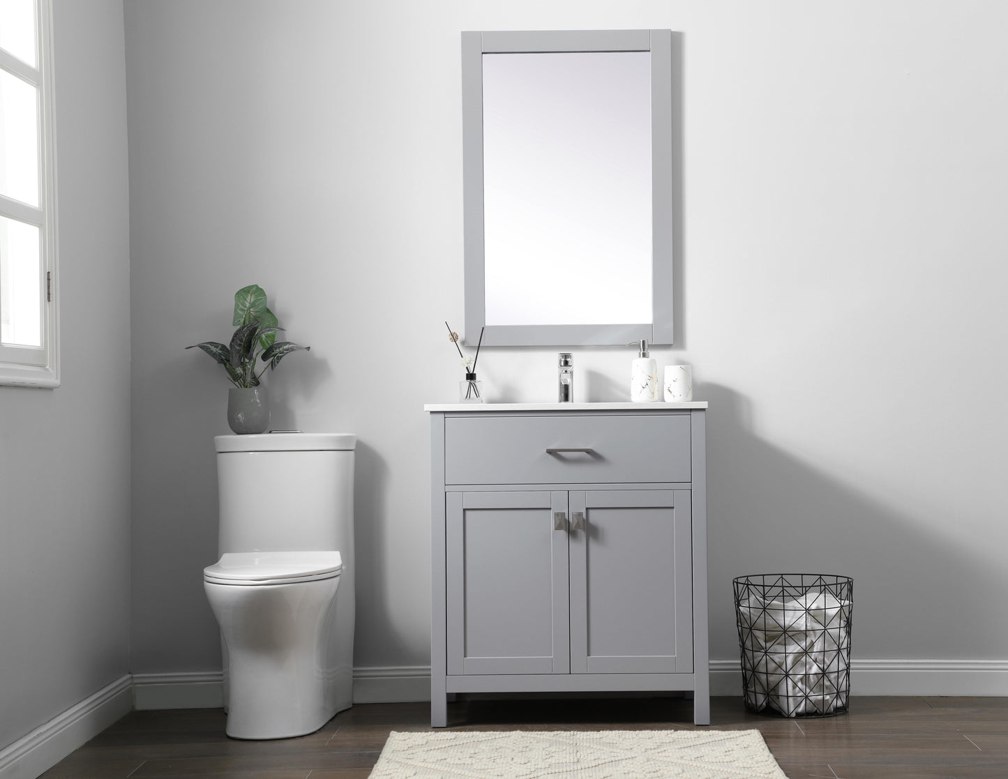 30 Inch Single Bathroom Vanity in Grey - BC3003034GR