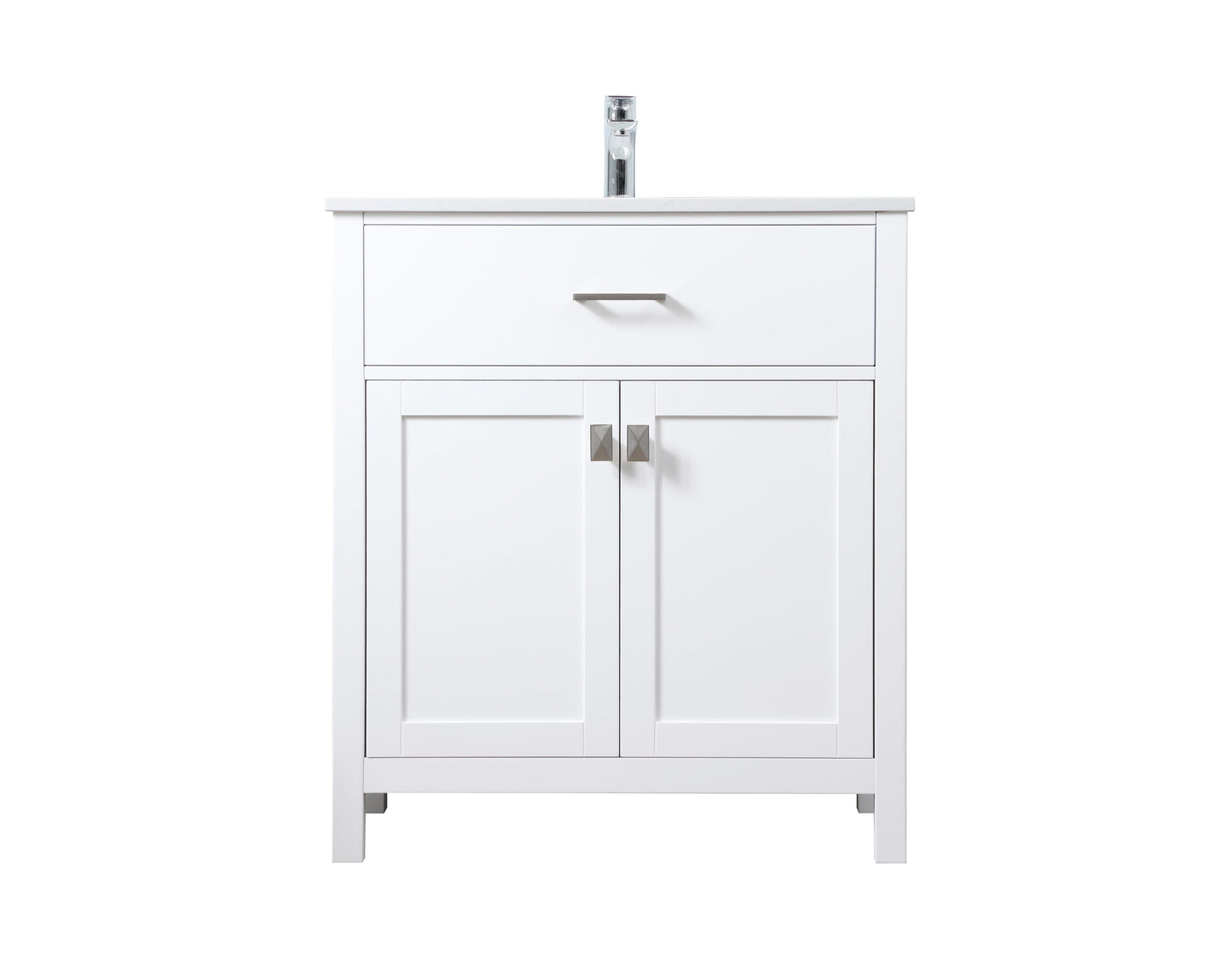 30 Inch Single Bathroom Vanity in White - BC3003034WH