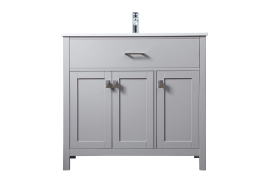 36 Inch Single Bathroom Vanity in Grey - BC3003634GR