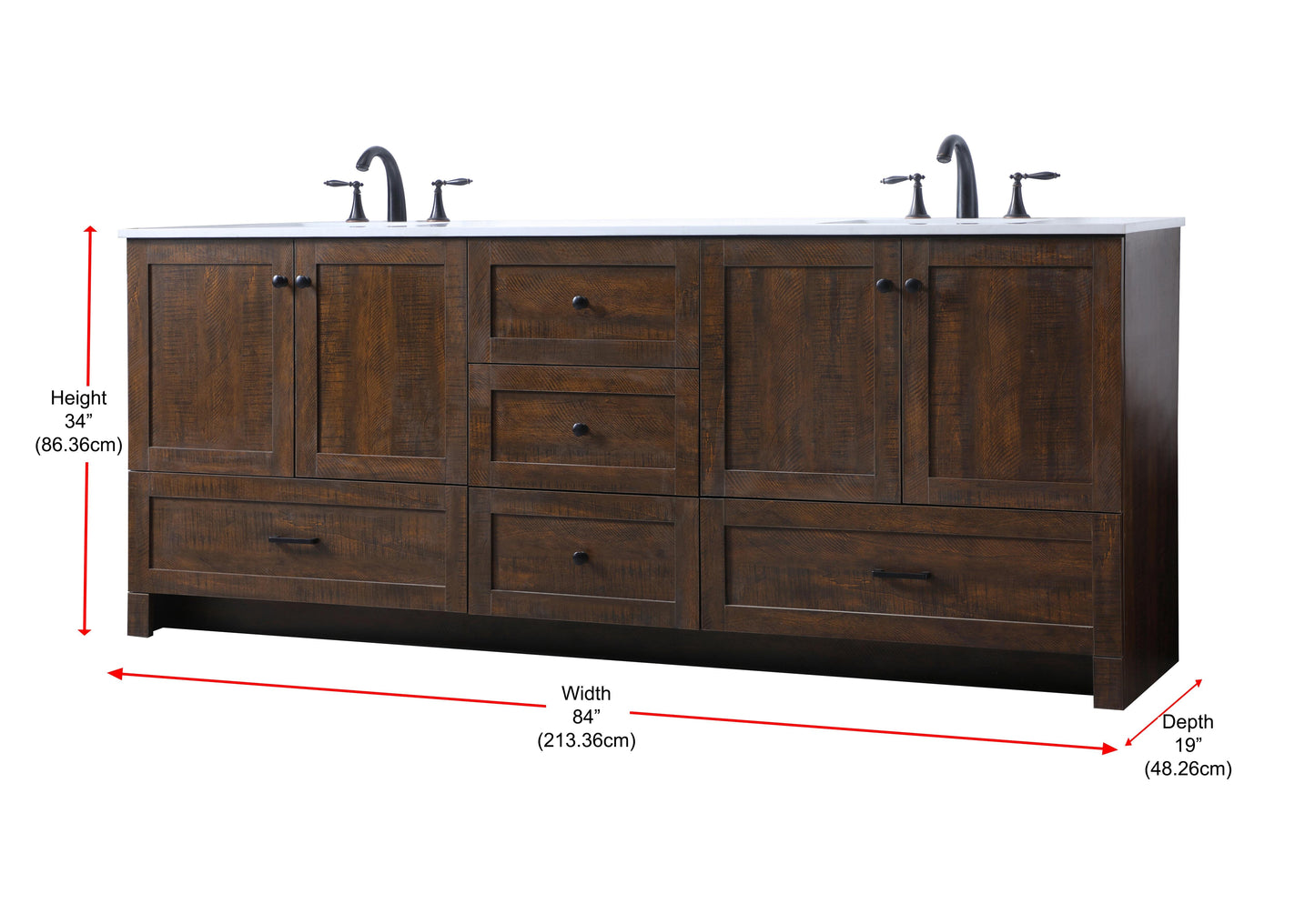 84 Inch Double Bathroom Vanity in Expresso - BC300D8434EX