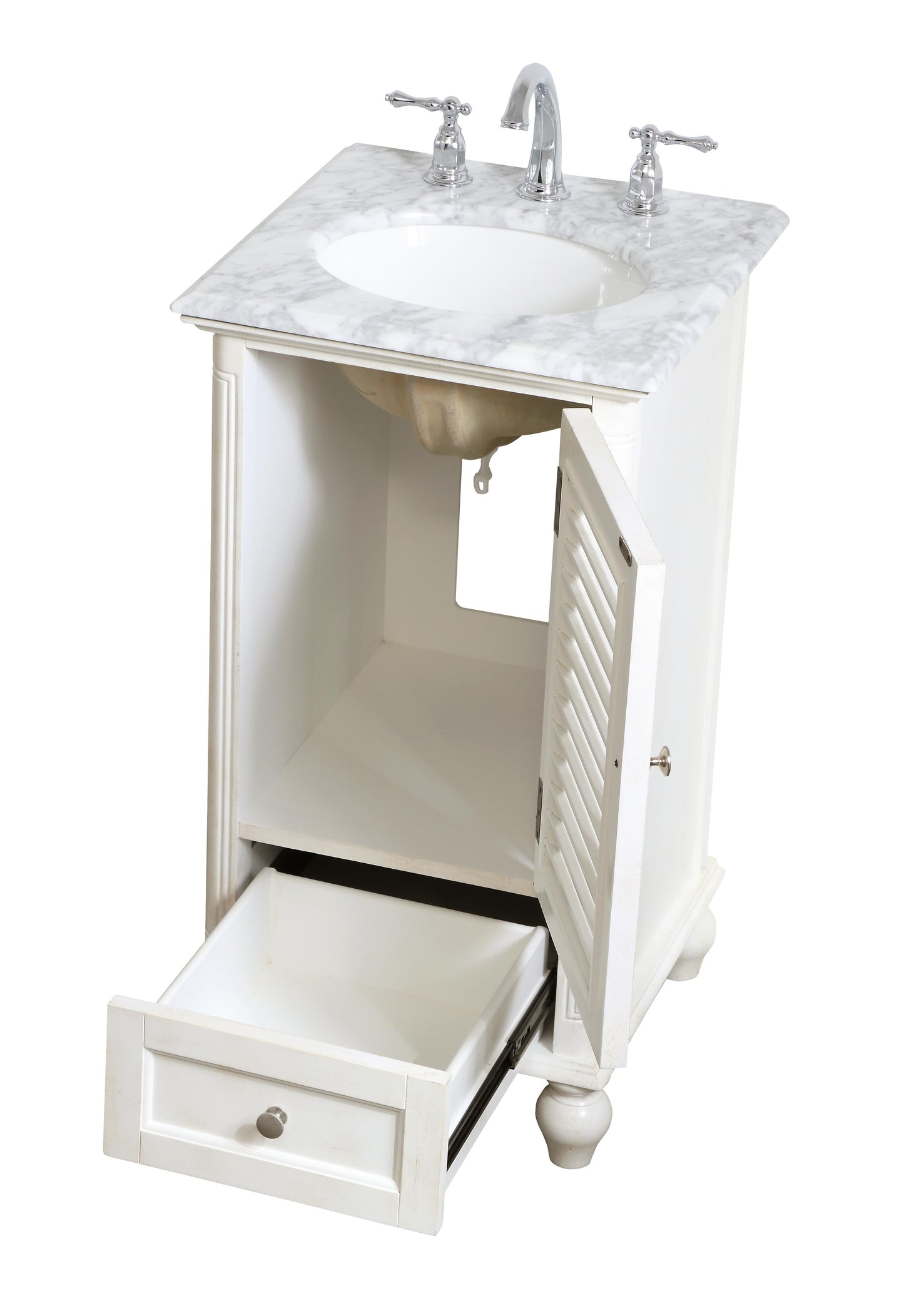 19 inch Single Bathroom Vanity in Antique White - BC3101935AW