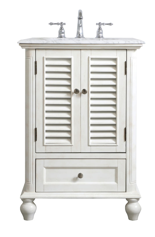 24 inch Single Bathroom Vanity in Antique White - BC3102435AW