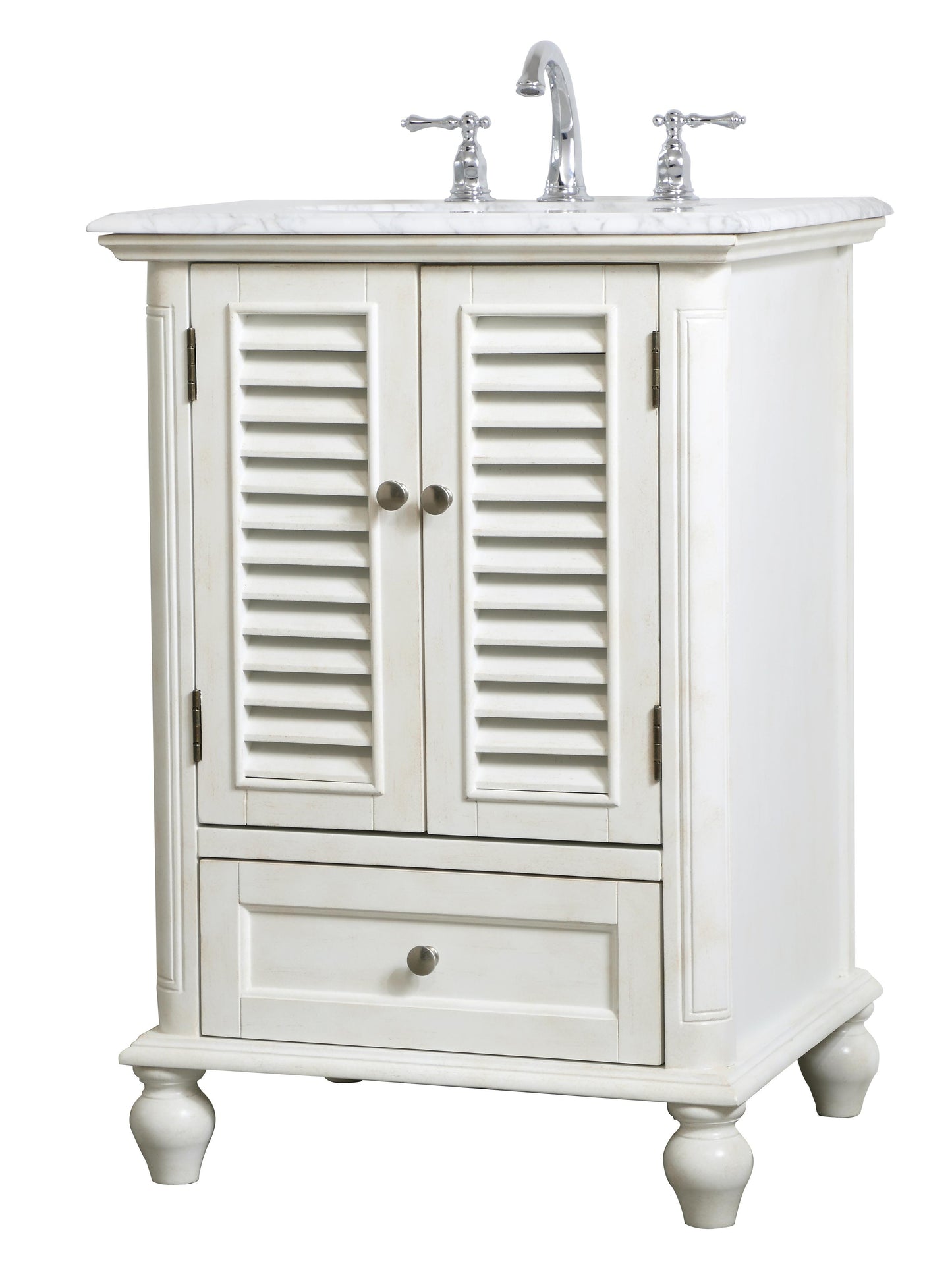 24 inch Single Bathroom Vanity in Antique White - BC3102435AW