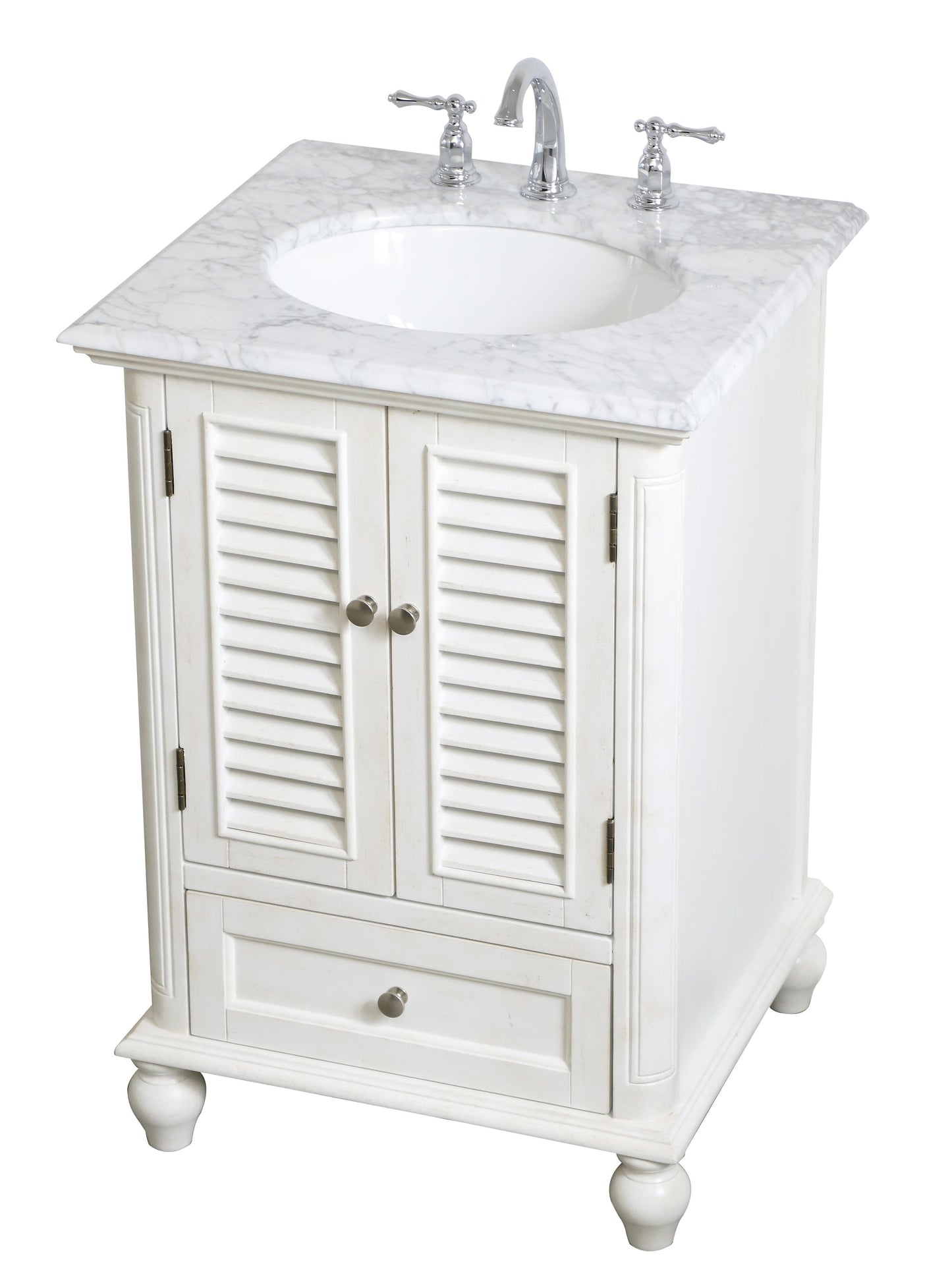 24 inch Single Bathroom Vanity in Antique White - BC3102435AW