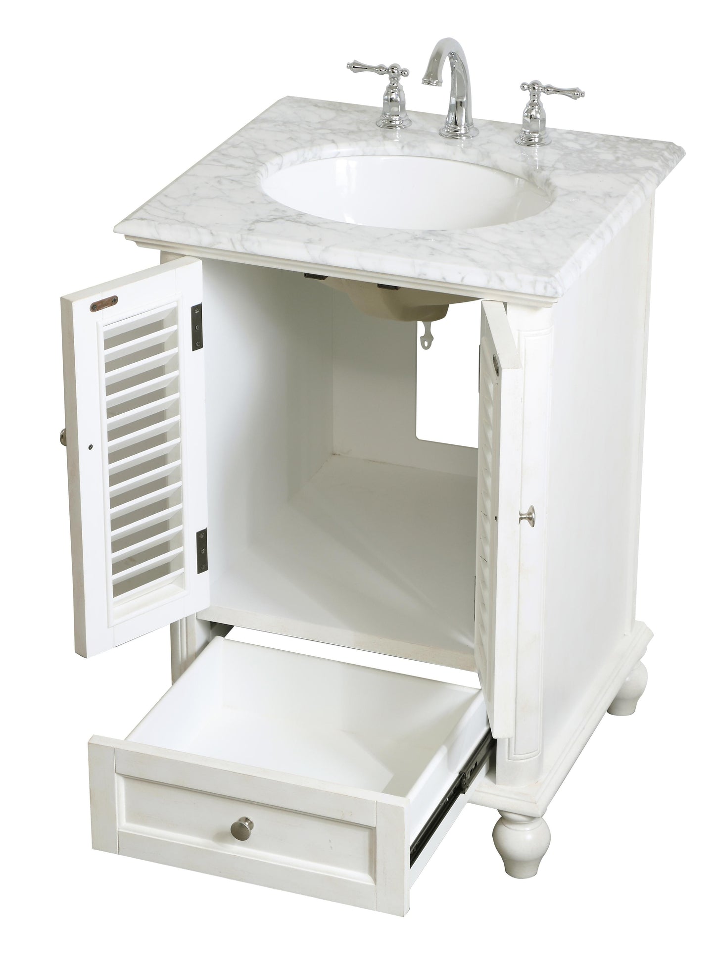 24 inch Single Bathroom Vanity in Antique White - BC3102435AW