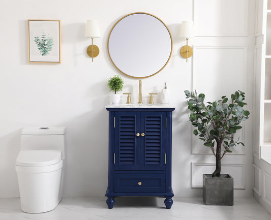 24 inch Single Bathroom Vanity in Blue - BC3102435BL