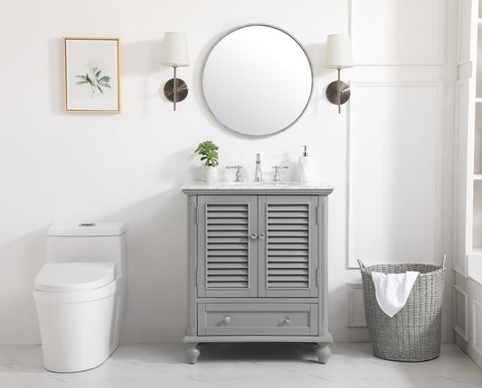 30 inch Single Bathroom Vanity in Grey - BC3103035GR