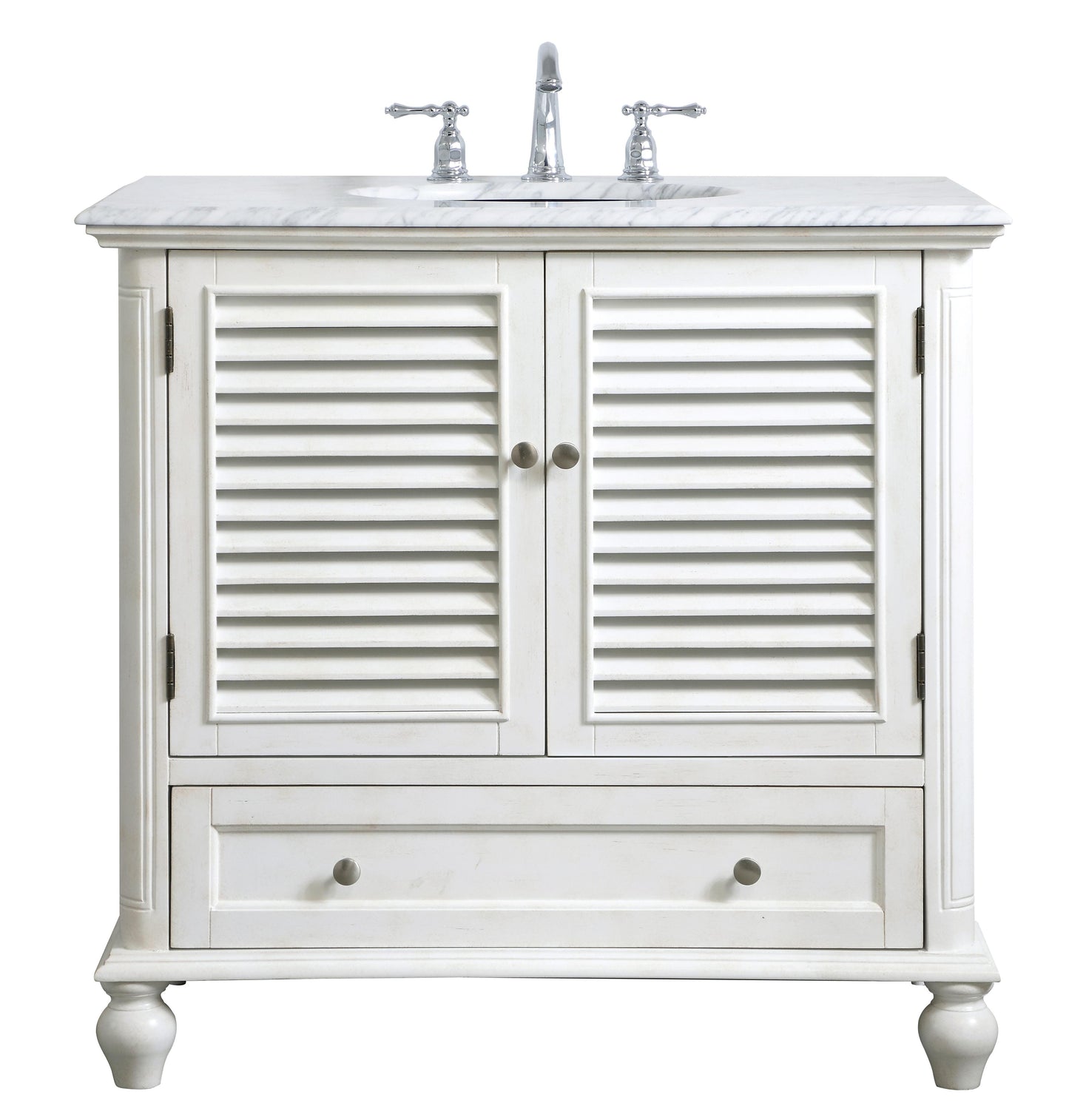 36 inch Single Bathroom Vanity in Antique White - BC3103635AW