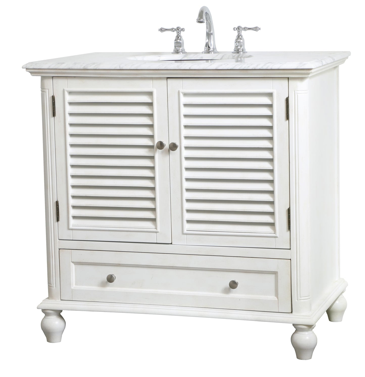 36 inch Single Bathroom Vanity in Antique White - BC3103635AW