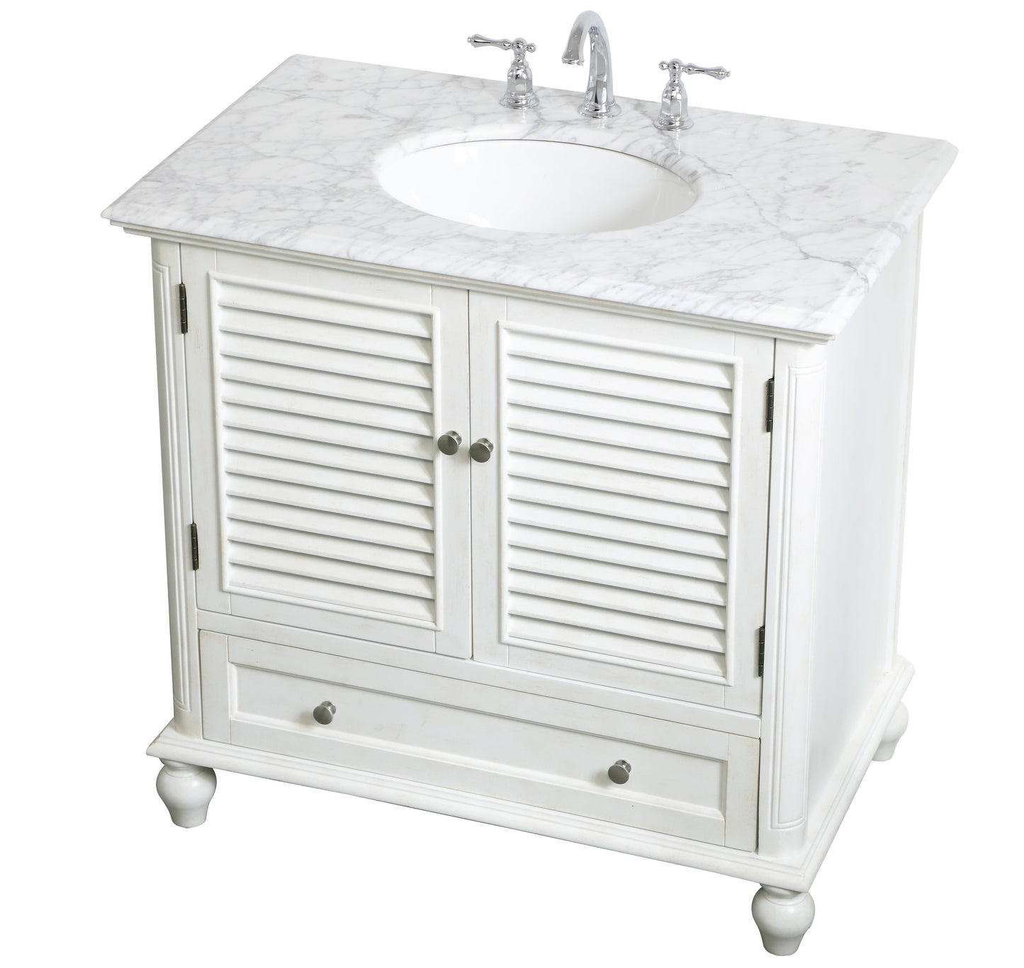 36 inch Single Bathroom Vanity in Antique White - BC3103635AW