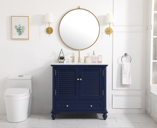 36 inch Single Bathroom Vanity in Blue - BC3103635BL