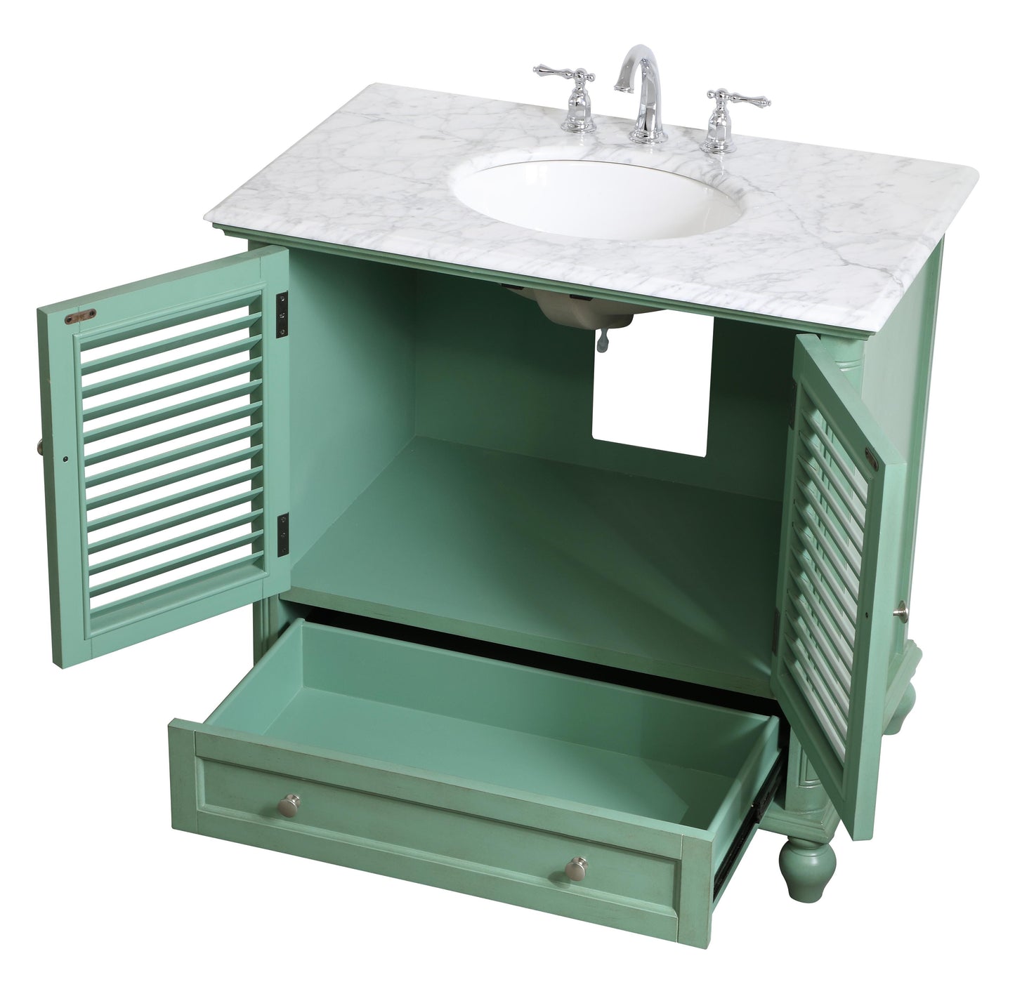 36 inch Single Bathroom Vanity in Vintage Mint - BC3103635VM