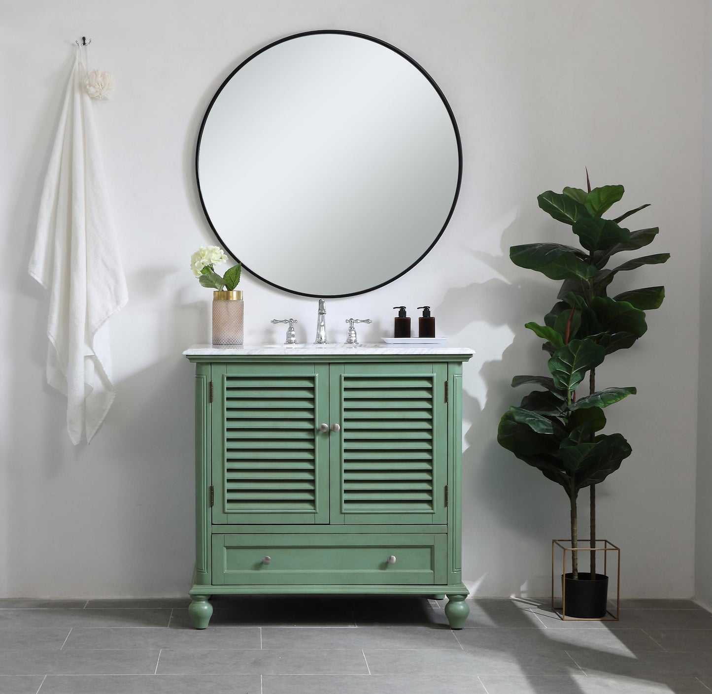 36 inch Single Bathroom Vanity in Vintage Mint - BC3103635VM