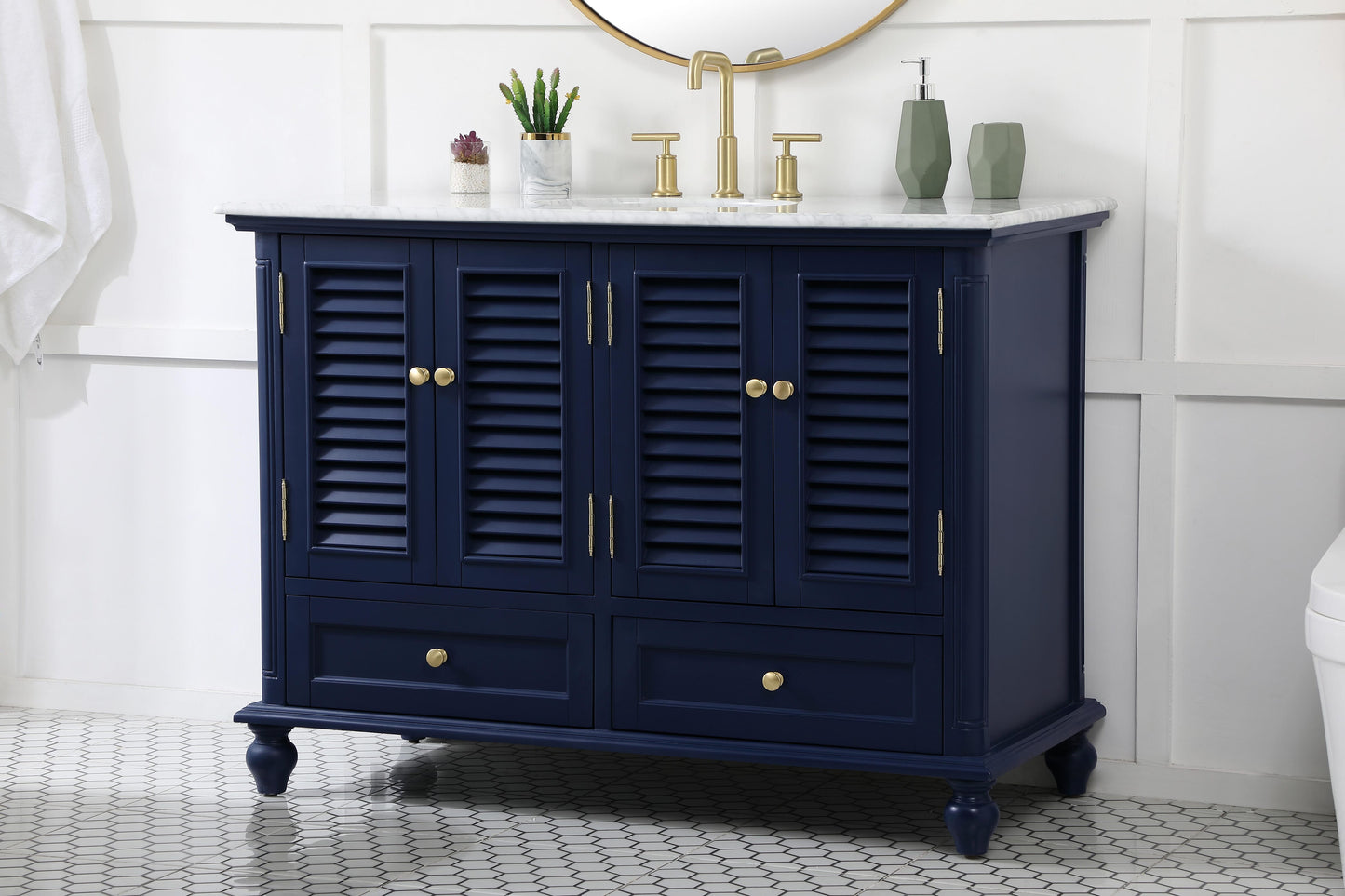 48 inch Single Bathroom Vanity in Blue - BC3104835BL