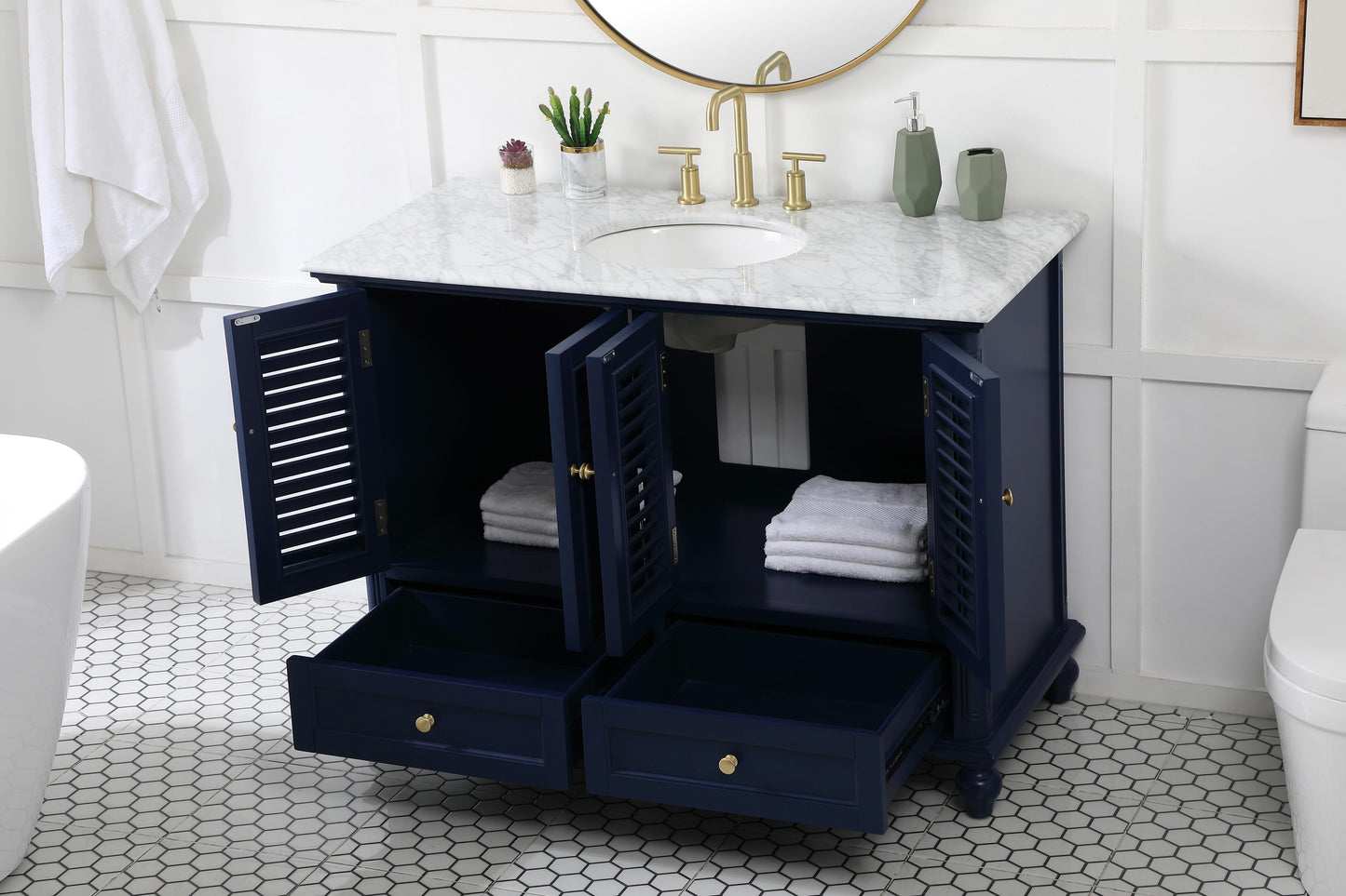 48 inch Single Bathroom Vanity in Blue - BC3104835BL