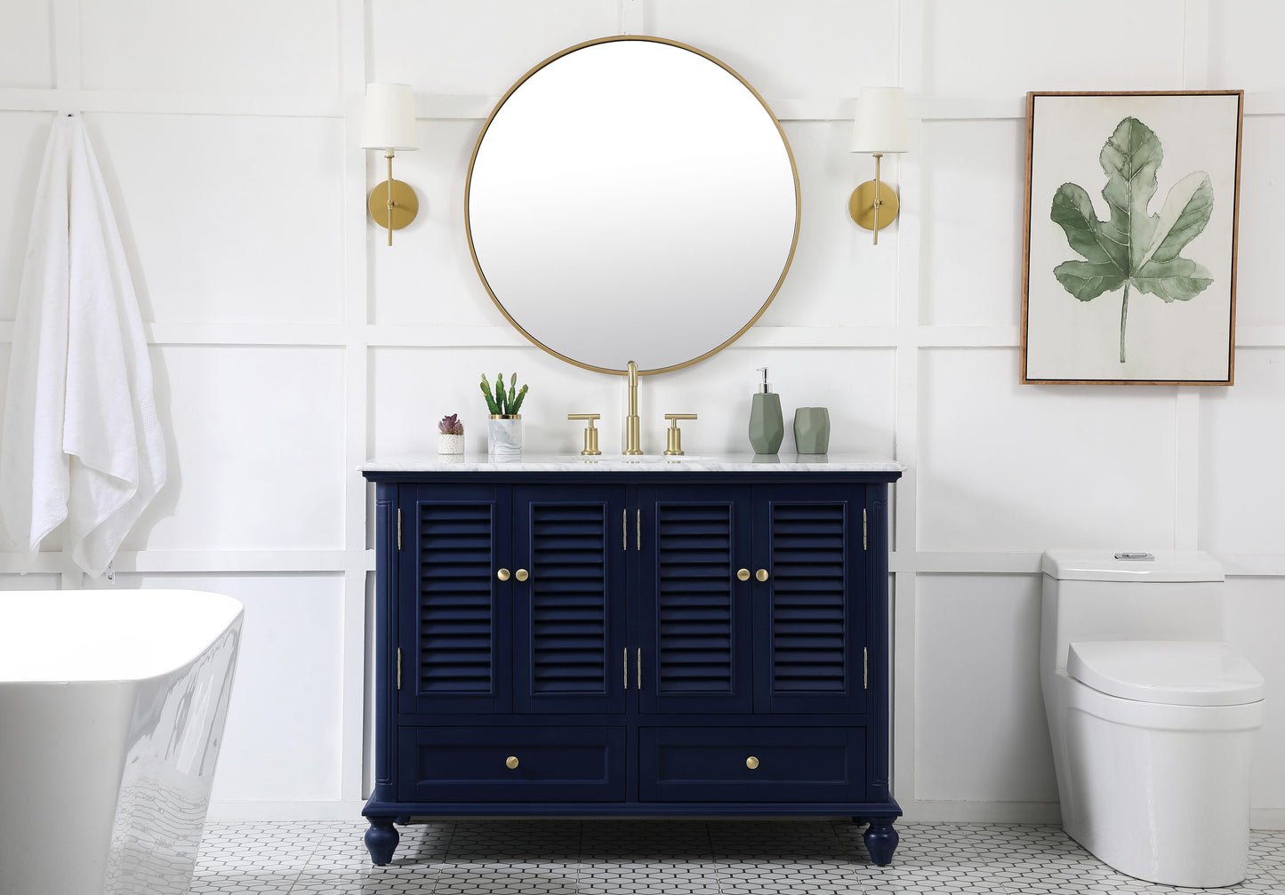 48 inch Single Bathroom Vanity in Blue - BC3104835BL