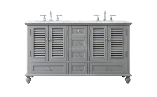 60 inch Double Bathroom Vanity in Grey - BC310D6035GR