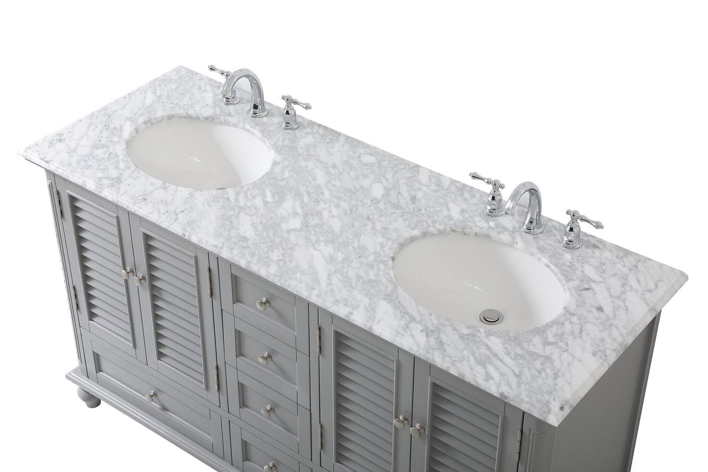 60 inch Double Bathroom Vanity in Grey - BC310D6035GR