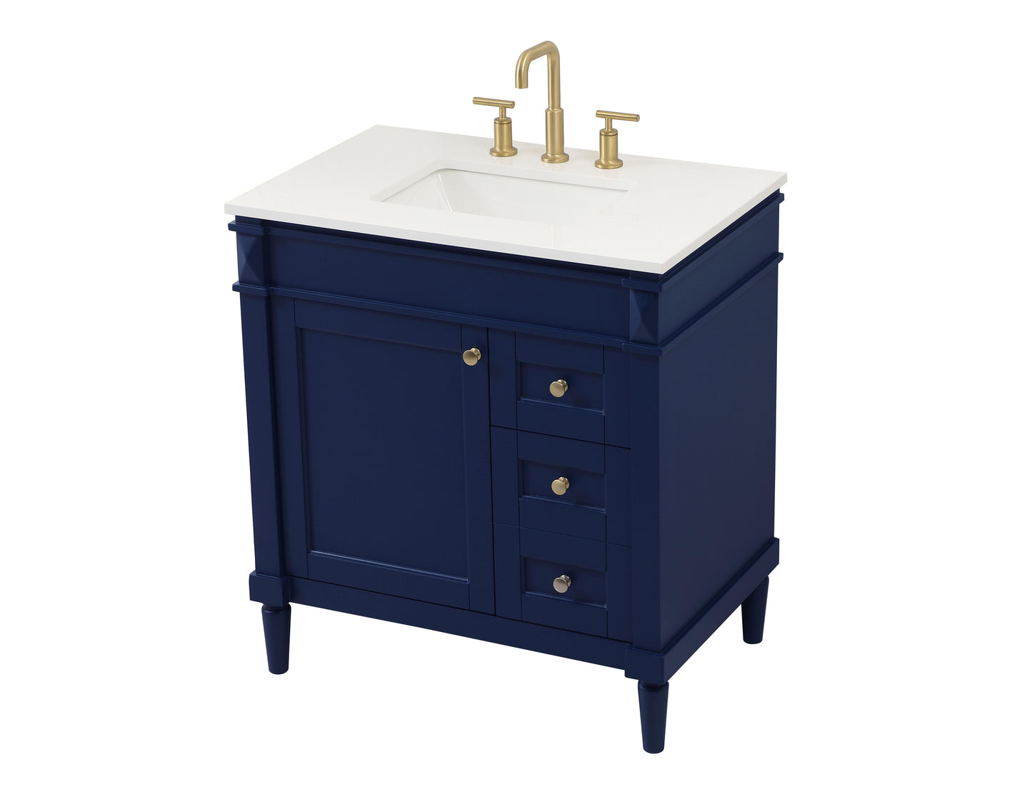 32 inch Single Bathroom Vanity in Blue - BC3203235BL