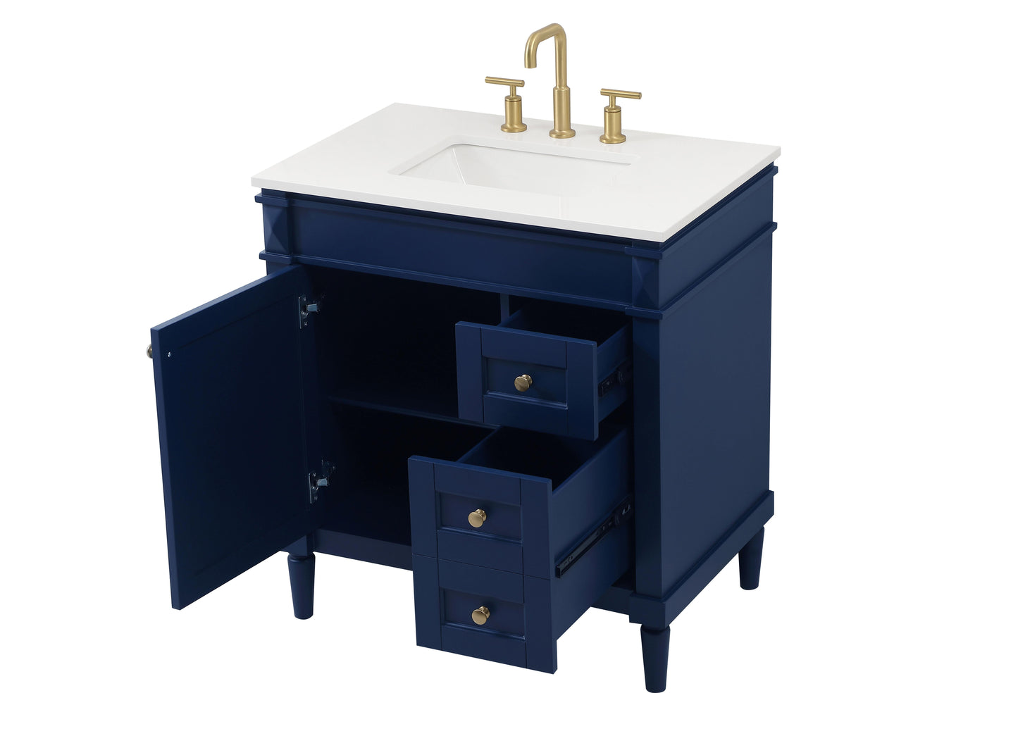 32 inch Single Bathroom Vanity in Blue - BC3203235BL