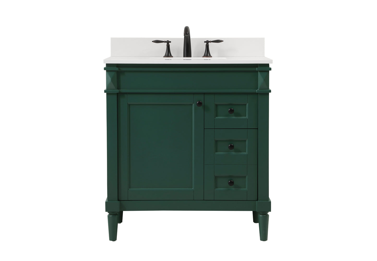 32 inch Single Bathroom Vanity in Green with backsplash - BC3203235GN-BS