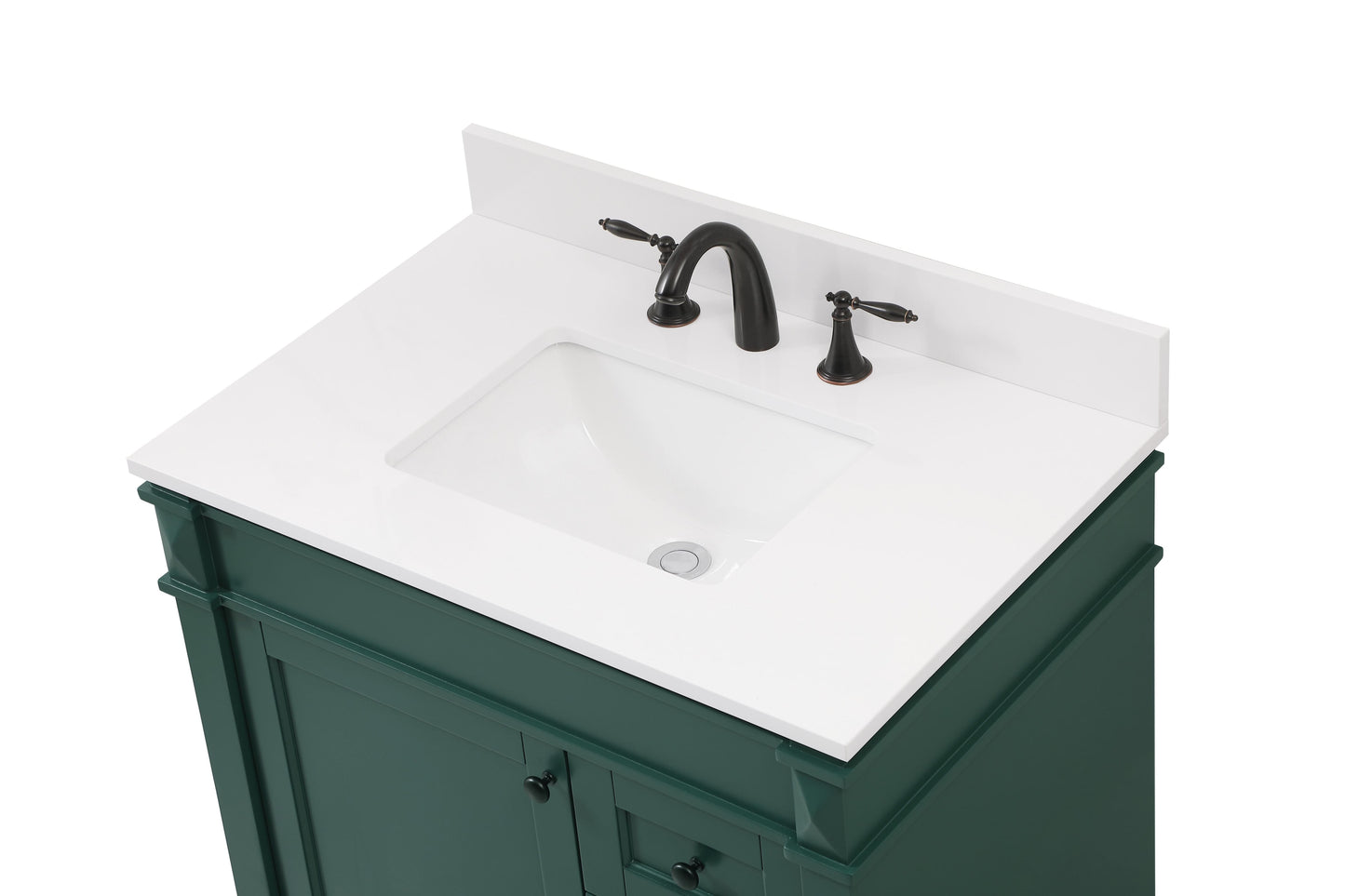 32 inch Single Bathroom Vanity in Green with backsplash - BC3203235GN-BS