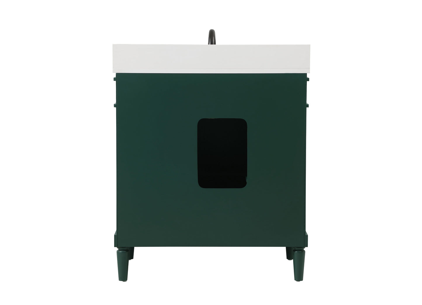 32 inch Single Bathroom Vanity in Green with backsplash - BC3203235GN-BS