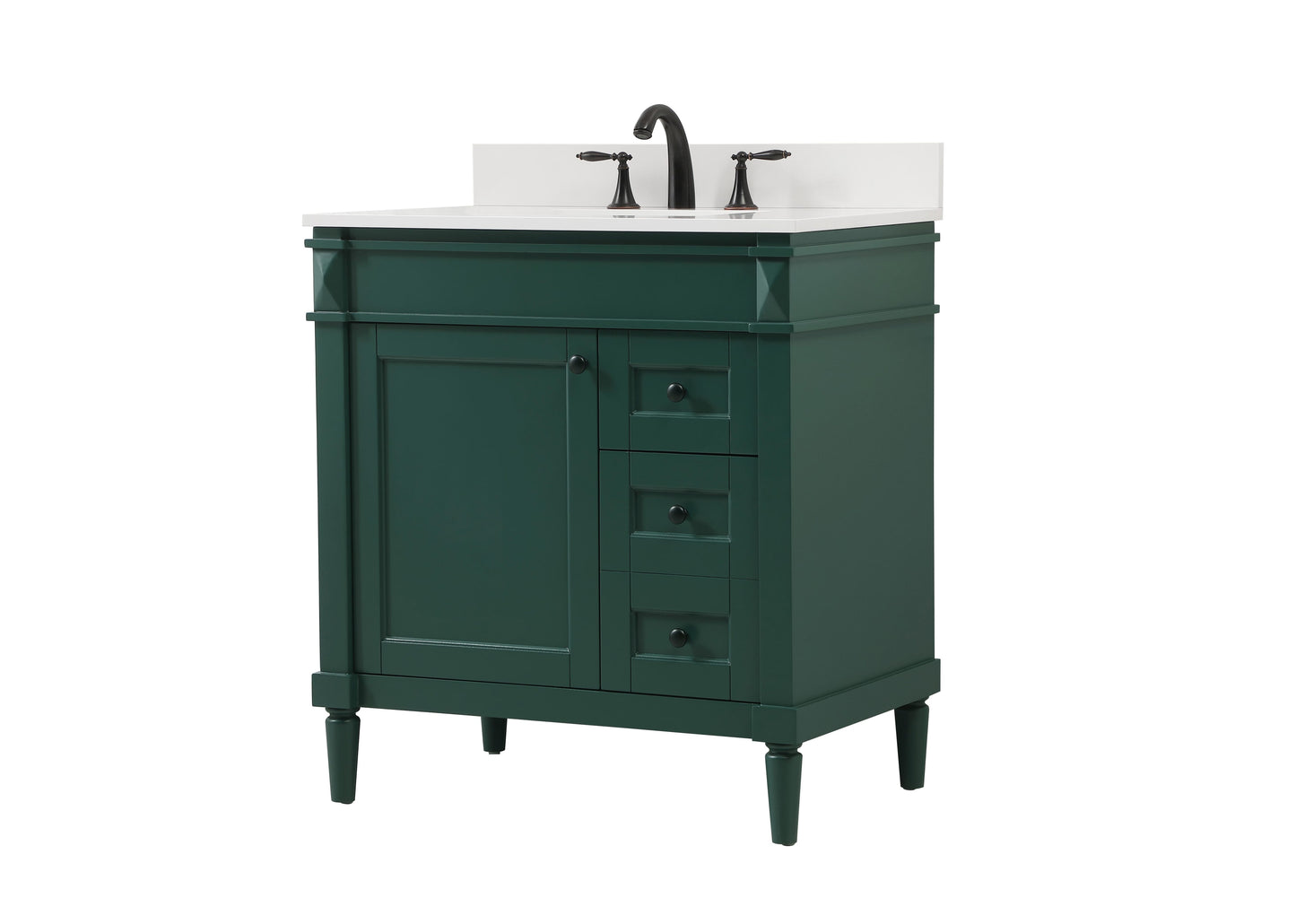 32 inch Single Bathroom Vanity in Green with backsplash - BC3203235GN-BS