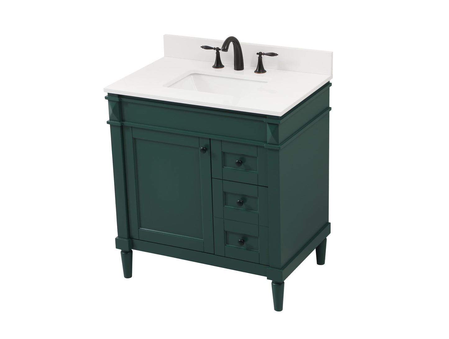 32 inch Single Bathroom Vanity in Green with backsplash - BC3203235GN-BS