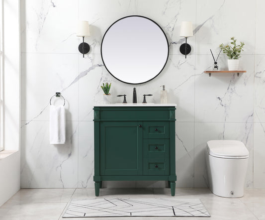 32 inch Single Bathroom Vanity in Green - BC3203235GN