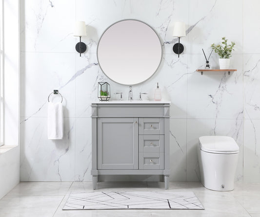 32 inch Single Bathroom Vanity in Grey - BC3203235GR