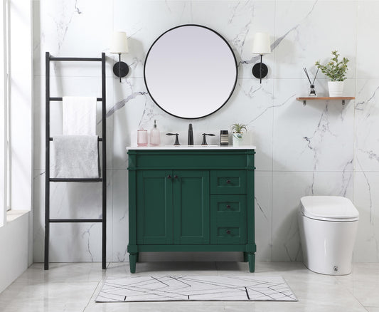 36 inch Single Bathroom Vanity in Green with backsplash - BC3203635GN-BS